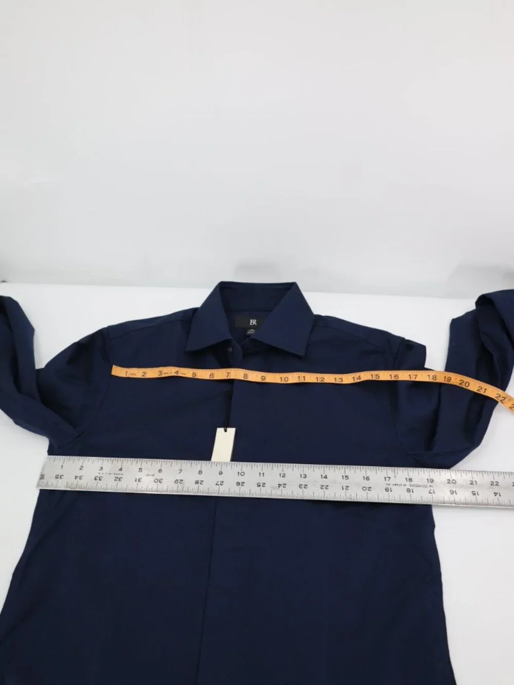 NWT Banana Republic Dress Shirt Mens Small True Slim Fit Herringbone Button Blue